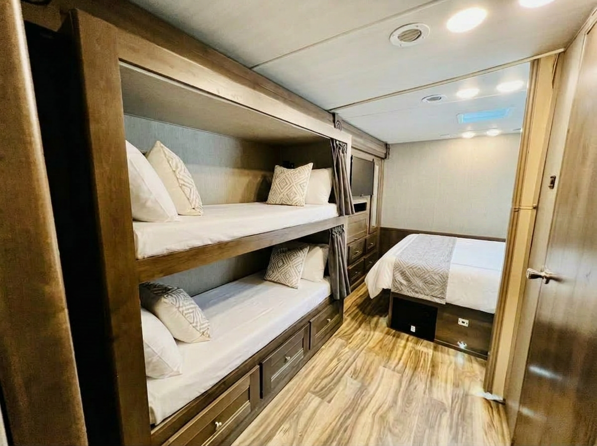 Bunk beds and rear bedroom